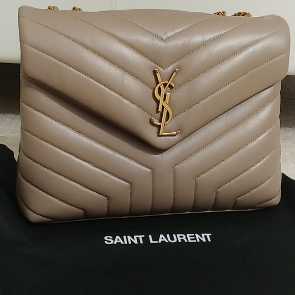 Saint Laurent Handbags - Saint laurent medium loulou quilted leather beige
